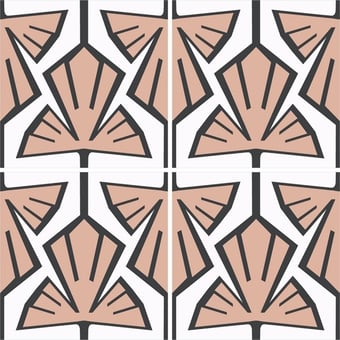Végétal cement Tile Blanc/Noir Beauregard Studio