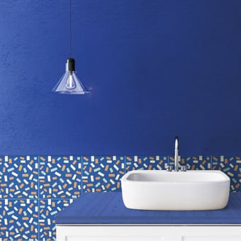 Baldosa hidráulica terrazo Bleu Beauregard Studio