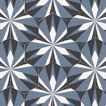 Piastrella di cemento Kaléidoscope Bleu/Gris Beauregard Studio
