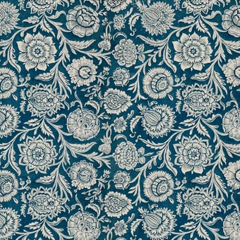 Papier peint panoramique Pivoines Bleu paon Le Grand Siècle