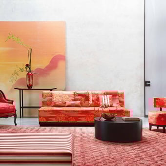 Maiko Butterfly Cushion Multicolor/Red K3 design by Kenzo Takada