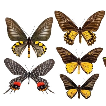 Butterflies Mix 6 Panel Marron Curious Collections