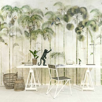 Papel pintado mural panorámico Jungle Greenery Masureel