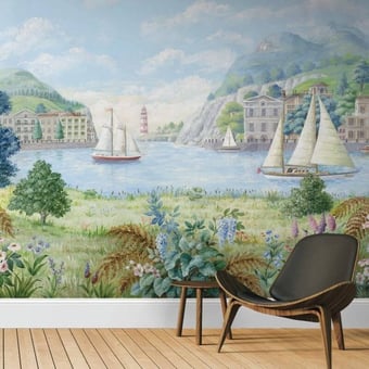 Safe Harbor Panel Sky blue York Wallcoverings
