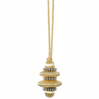 Onyx Metal key tassel Or Houlès