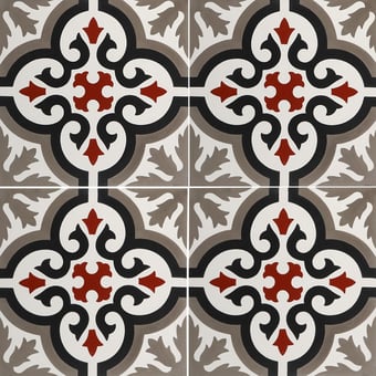 Piastrella di cemento Opulence Rojo/Topo Carodeco