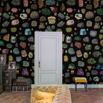 Papel pintado mural panorámico Crystals Black Bien Fait