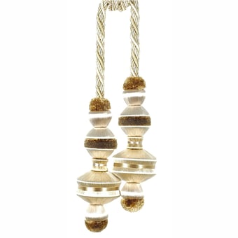 Beaugency beaded two tassels tieback Beige Houlès
