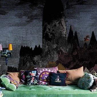 Papel pintado mural panorámico Carpates Indigo 240x280 cm - 4 tiras Bien Fait