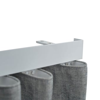 Gardinenstange Cosmo Gerade Aluminium Set mit Deckenhalterung Nickel Brossé Mat Houlès
