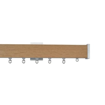 Tringle Cosmo Bois kit pose mur Nickel Brossé Mat & Chêne Naturel Houlès