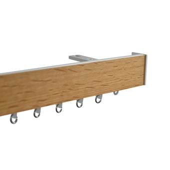 Tringle Cosmo Bois kit pose plafond Nickel Brossé Mat & Chêne Naturel Houlès