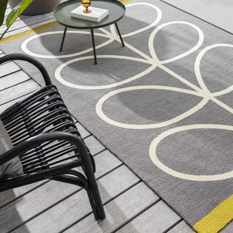 Tappeti Giant linoear Stem Slate in-outdoor 140x200 cm Orla Kiely