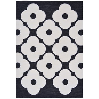 Tapis Spot Flower Black in-outdoor 140x200 cm Orla Kiely