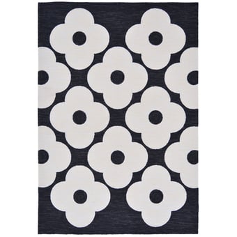 Tappeti Spot Flower Black in-outdoor 140x200 cm Orla Kiely
