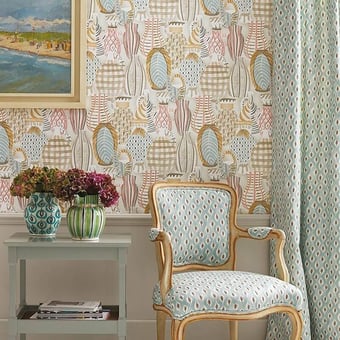 Papel pintado Collioure Coral/Duck Egg Nina Campbell