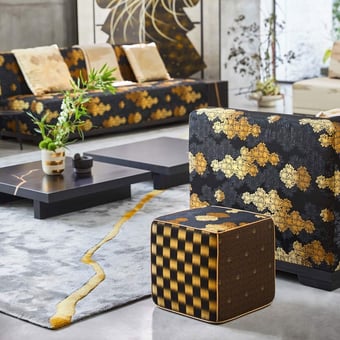 Shogun Kori Pouffe Black K3 design by Kenzo Takada