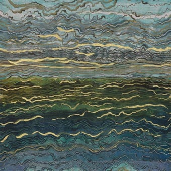 Papel pintado mural panorámico Azurite Bleu/Vert Casamance