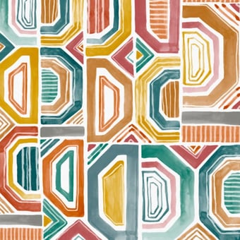 Carta da parati murale Bogolan Multicolore Casamance