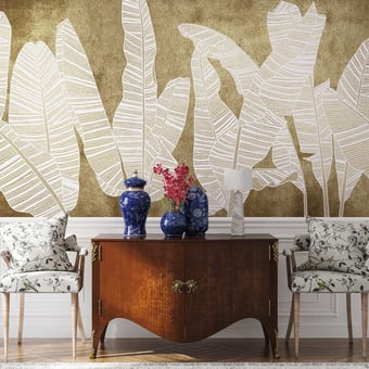 Papel pintado mural panorámico Copacabana Metallics Gold Coordonné