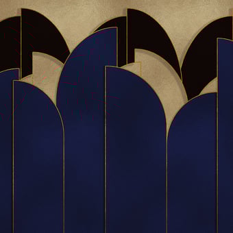 Papel pintado mural panorámico Pavilion Metallics Gold Coordonné
