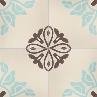 Carreau ciment Martha Ivory, Mokka, Fresco Green De Tegel