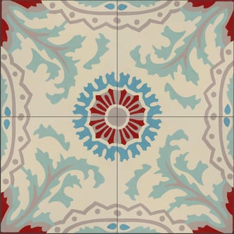 Piastrella di cemento Autumn Ivory, Rusty Red, Fresco Green, Sand, Steel Blue De Tegel