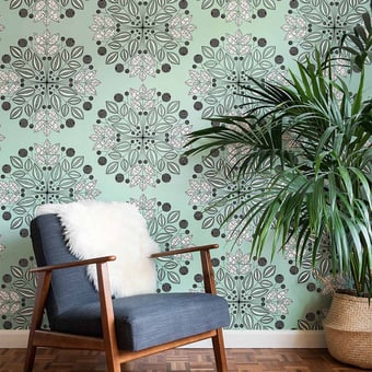 Kaleidoscope Wallpaper Blues MissPrint