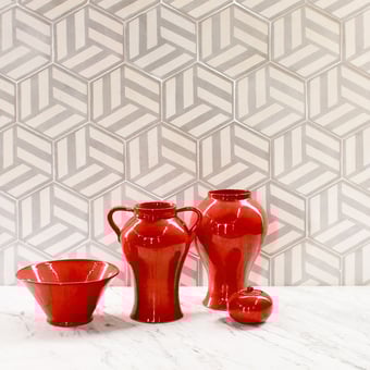 Carreau ciment Hex Knot Dove, Milk Popham design