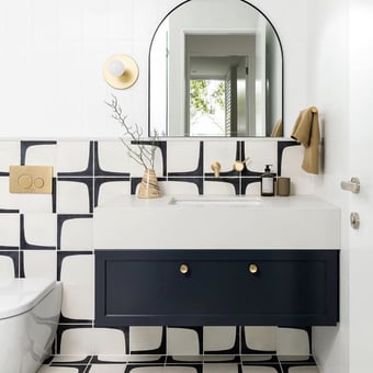 Squarish on Four cement Tile Ink, Milk Popham design