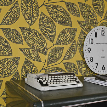 Pebble Leaf Wallpaper Nightshade MissPrint