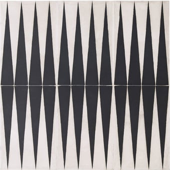 Backgammon cement Tile Indigo, Milk Popham design