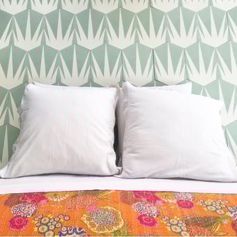 Baldosa hidráulica Hex Artichoke Celadon Milk Popham design