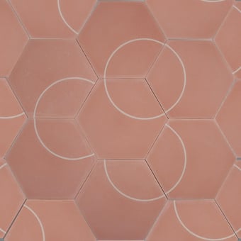 Hex Crescent cement Tile Petal Milk Popham design