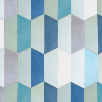 Baldosa hidráulica Hex Demi Long Multicolor Blues Popham design