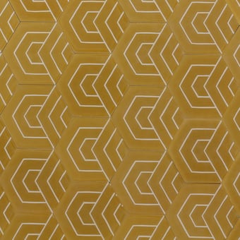 Baldosa hidráulica Hex Punch Limoncello Milk Popham design