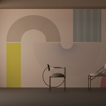 Carta da parati murale Contour Beige Yo2