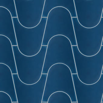 Breaking the Wave cement Tile Black w stripes Marrakech Design