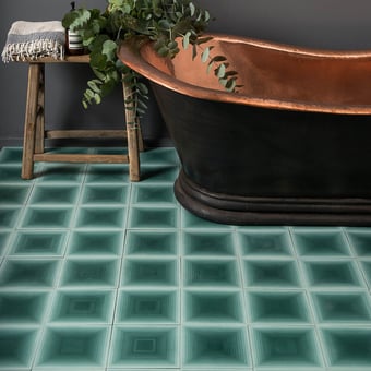 Piastrella di cemento Four Elements Squares Squares Green Marrakech Design