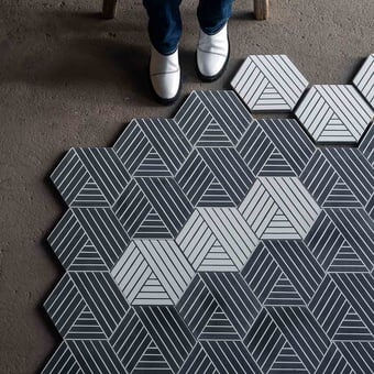 Fold cement Tile Charcoal Marrakech Design
