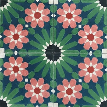 Summer Flower cement Tile Arboretum Marrakech Design