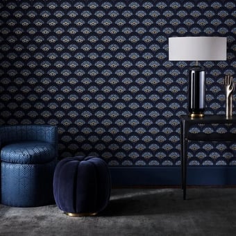 Deco Scallop Wallpaper Jade Liberty