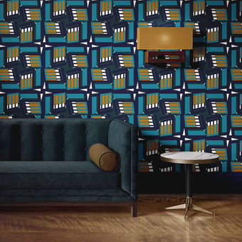 Abracadabrantesque Wallpaper Cobalt Coralie Prévert