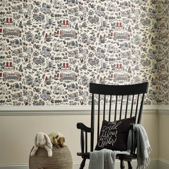 Papier peint adhésif Wonderland Cream Rifle Paper Co.
