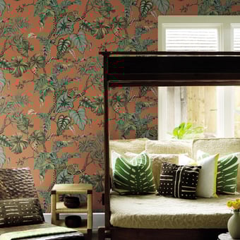 Jungle Cat Wallpaper Blue York Wallcoverings