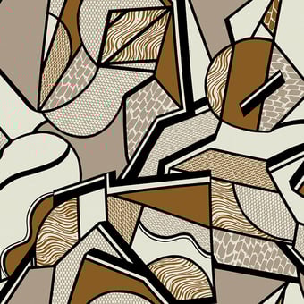 Carta da parati murale Patchwork Marron Yo2