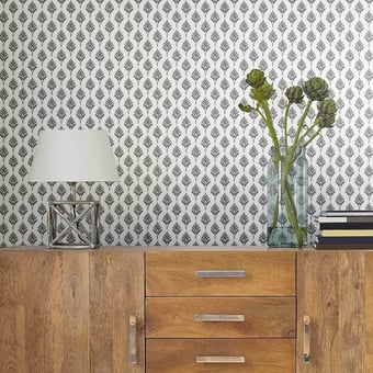 French Scallop Wallpaper Gray York Wallcoverings