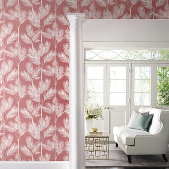 King Palm Silhouette Wallpaper Coral York Wallcoverings