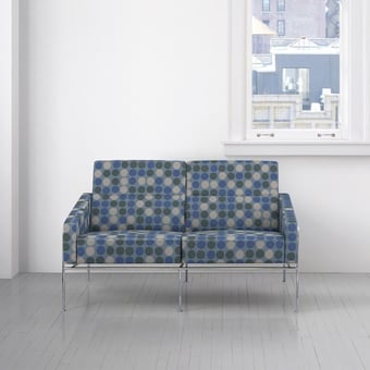 Circles Fabric Gray and Black Maharam