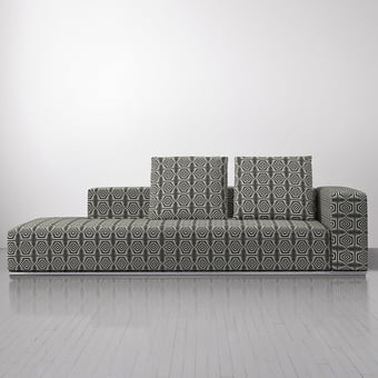 Optik Fabric White Black Maharam